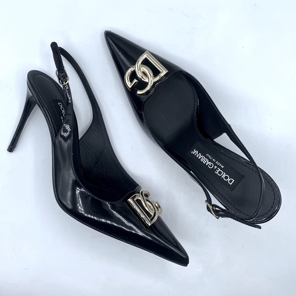 Dolce & Gabbana Lollo Pointed Toe Slingback Pumps. - Picture 7 of 14